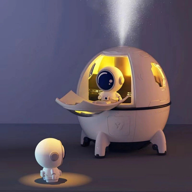 Umidificador de ar recarregável de cápsula espacial de astronauta de mesa USB