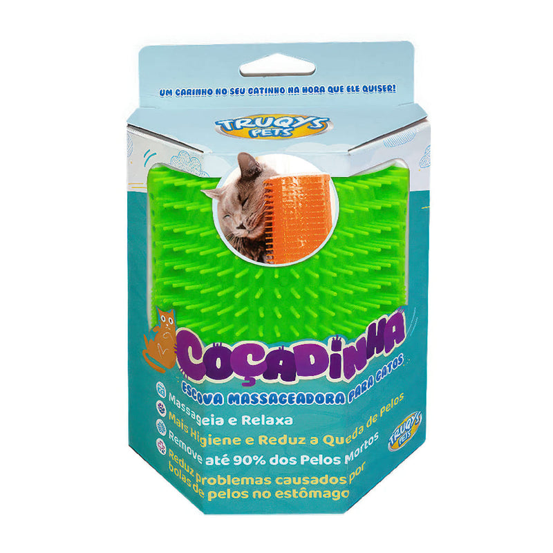 Escova Massageadora Coçadinha para Gatos - Verde