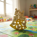 Queijo De Madeira Com Ratinhos Brinquedo Pedagógico