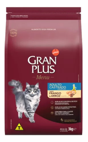 Ração Gran Plus Castrados para Gatos Adultos, diversos sabores