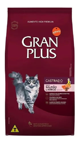 Ração Gran Plus Castrados para Gatos Adultos, diversos sabores