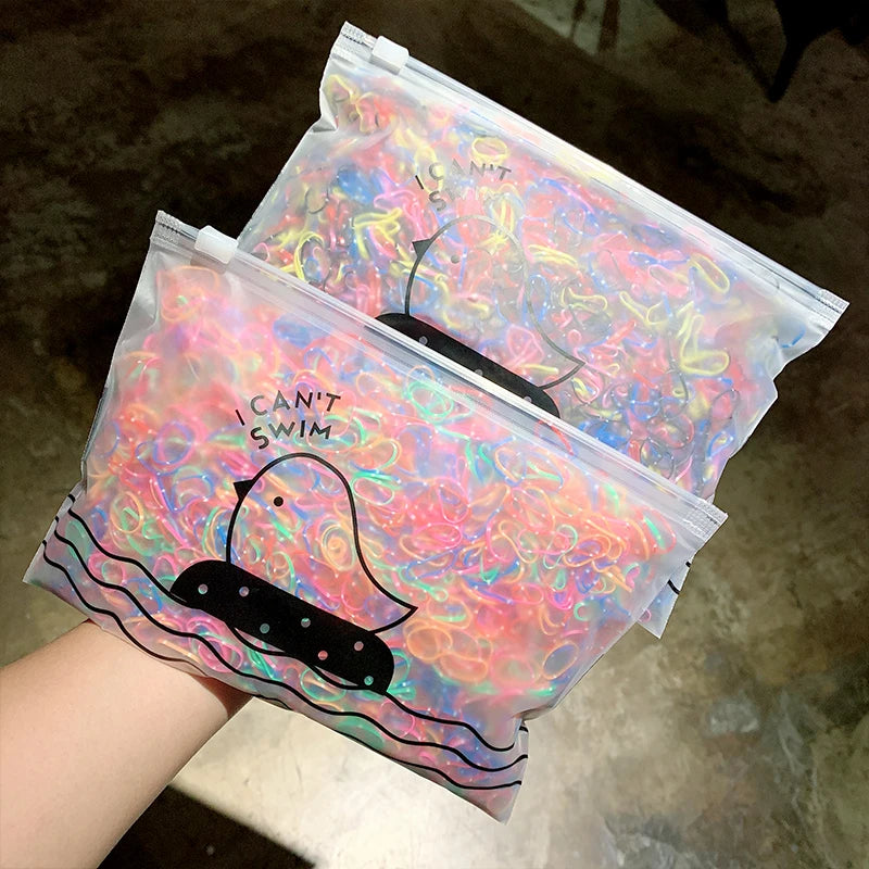 Pacote de Maria-Chiquinha descartável para Meninas, para rabo de cavalo, segura o cabelo, moda, acessórios para o cabelo, 1000 peças