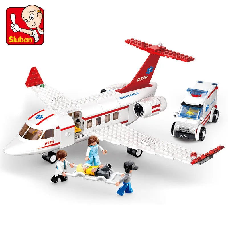 Blocos de construção de avião airbus para crianças, avião de carga urbana, aeroporto de armazenamento, brinquedos educativos criativos técnicos