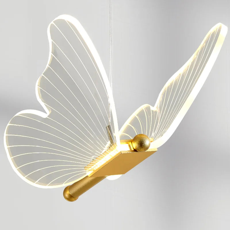 Lustre LED de borboleta, Lustre, Luminária, Cozinha, Cabeceira, Sala de Estar, Decoração, Nórdico, Lâmpadas de teto