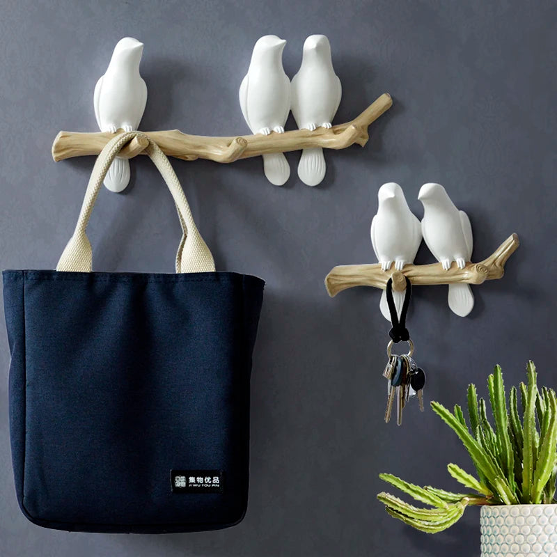 Decorações de parede acessórios para casa cabide resina pássaro h chave gancho cozinha casaco roupas toalha chapéu bolsa titular