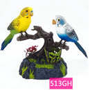 Aves decorativas, controle de voz e som, para gaiola de pássaros, brinquedo para animais, jardim, presentes de brinquedo para crianças