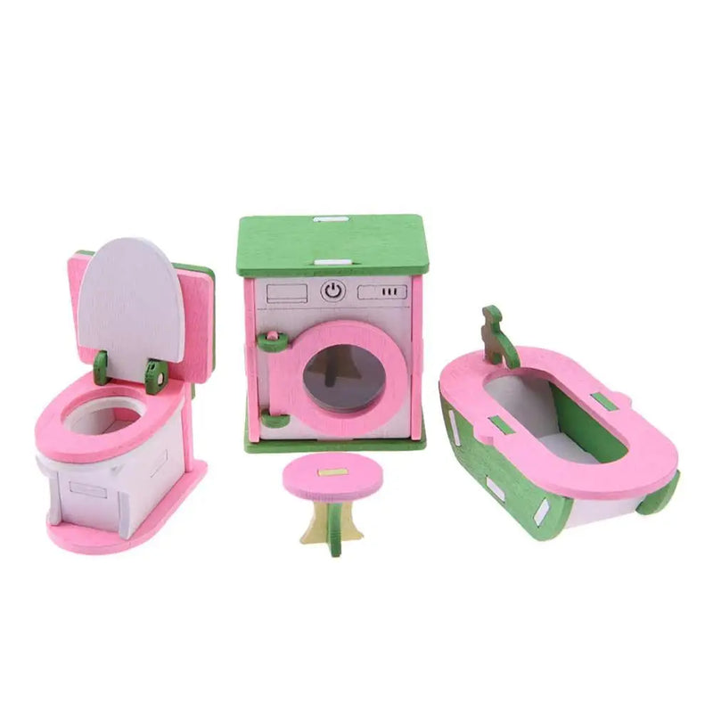 Brinquedos de móveis de casa, banho, para bonecas,  madeira, presentes de aniversário / Natal