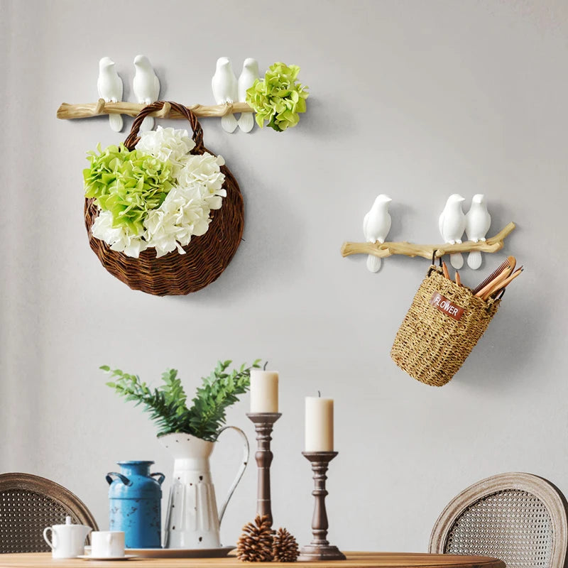 Decorações de parede acessórios para casa cabide resina pássaro h chave gancho cozinha casaco roupas toalha chapéu bolsa titular
