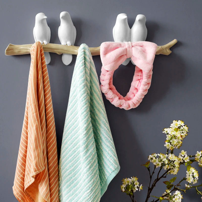Decorações de parede acessórios para casa cabide resina pássaro h chave gancho cozinha casaco roupas toalha chapéu bolsa titular