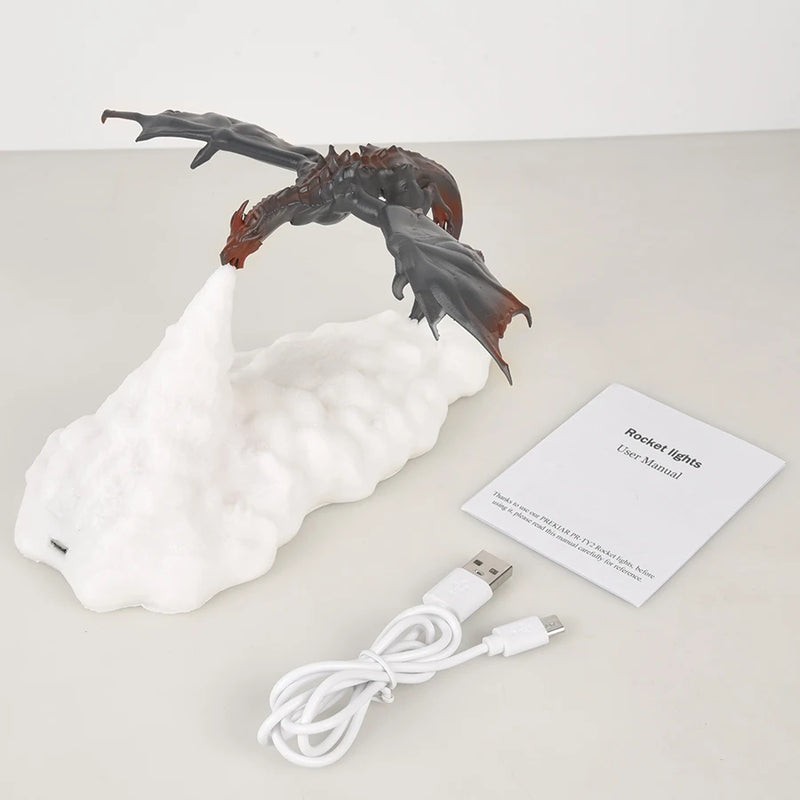 Dragão 3D gelo lâmpadas casa desktop lâmpada recarregável melhor presente para crianças família decoração de casa