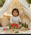 Mini Fazenda de Madeira - Quebra Cabeça com Tinta Atóxica