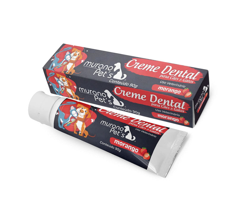 Creme Dental M. Pet's Sabor Morango para cães e gatos - 90g