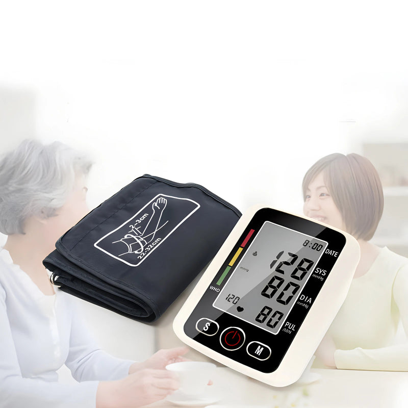 Monitor Digital de Pressão Arterial de Braço – Tela Grande, Medição Precisa e Memória para 2 Usuários