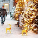 Decorações de jardim ao ar livre com luzes LED brilhantes, iluminação de veados de Natal, estátuas de rena, luzes, material acrílico