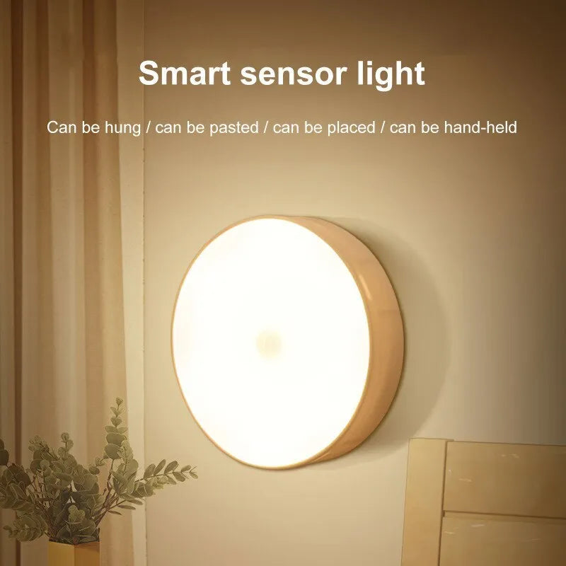 Luz LED Inteligente com sensor, Iluminação Automática, Carregamento USB, fixado por sucção magnética, uso: luz noturna