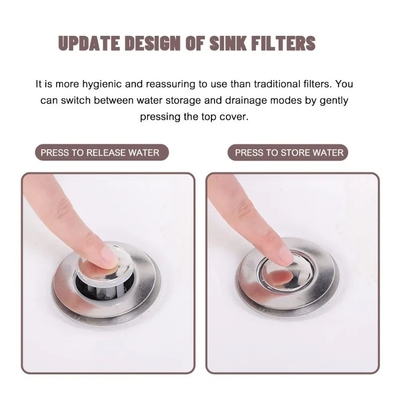 Filtro de aço inoxidável para ralo do tanuqe / pia, anti odor, coletor do cabelo, filtro para pia, removível