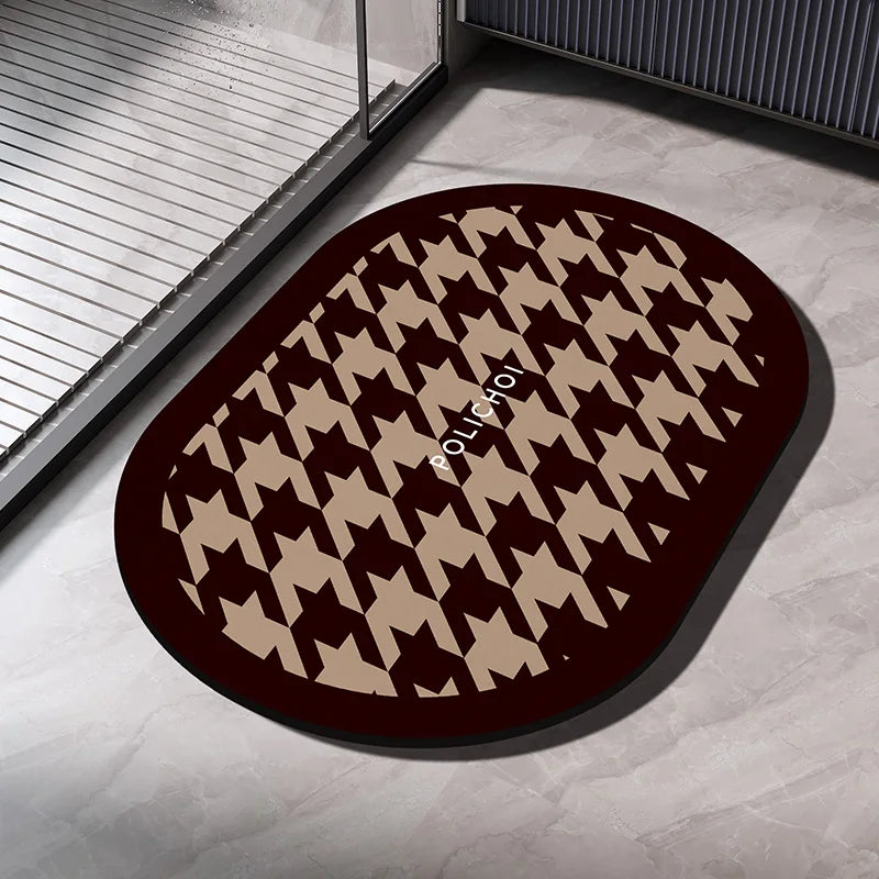 Tapete de Banheiro Super Absorvente - Antiderrapante, Secagem Rápida, Lavável, Ideal para Chuveiro, Banheira, Piso e Porta de Banheiro