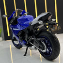 Yamaha R1 Modelo de motocicleta com luz e som, brinquedos de carros, metais, veículo para crianças, presentes, escala 1:12