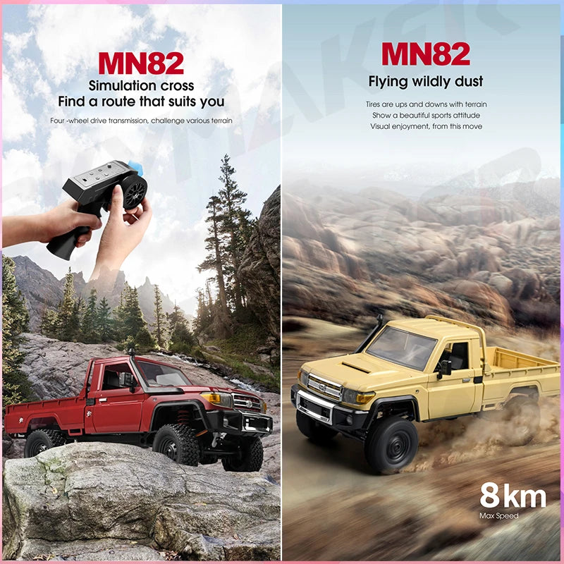Brinquedo Pickup com Controle Remoto, Carro RC, Escala, 1:12, Lc79, RTR, 2.4g, 4WD, Motor 280, Retro, Mn82