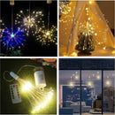 Decorações de Natal - Luminária Dandelion Fogos de Artifício com Luzes LED de Festão, 200 LEDs, Controle Remoto, Cordão de Luzes com 8 Modos