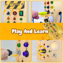 Montessori ocupado placa sensorial brinquedos de madeira com interruptor de luz LED placa de controle atividades de viagem jogos infantis para 2-4 anos de idade