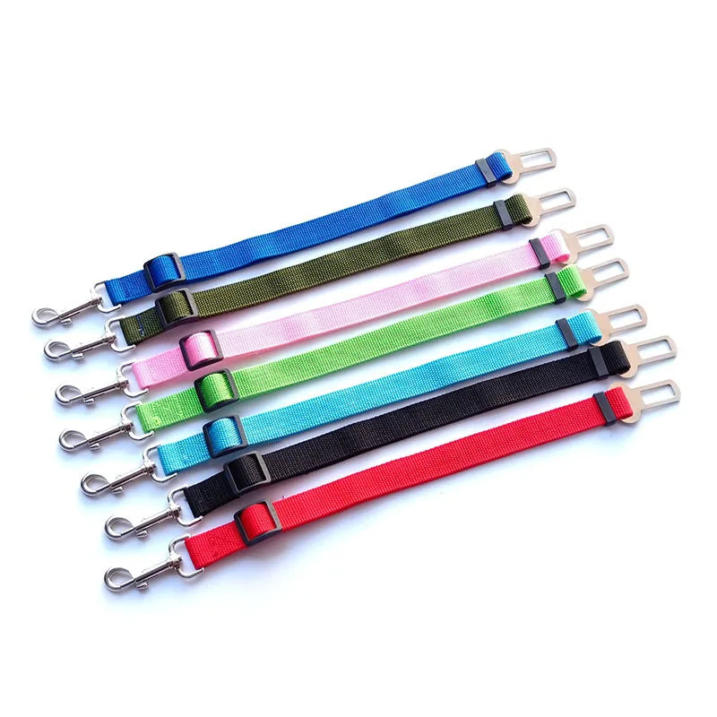 Cinto de segurança ajustável para pet, clipe de chumbo, alavanca de segurança, coleiras de tração, acessórios para cães