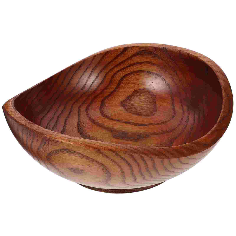 Tigela de madeira para salada, frutas, lanche, decorativo, Suprimentos para casa
