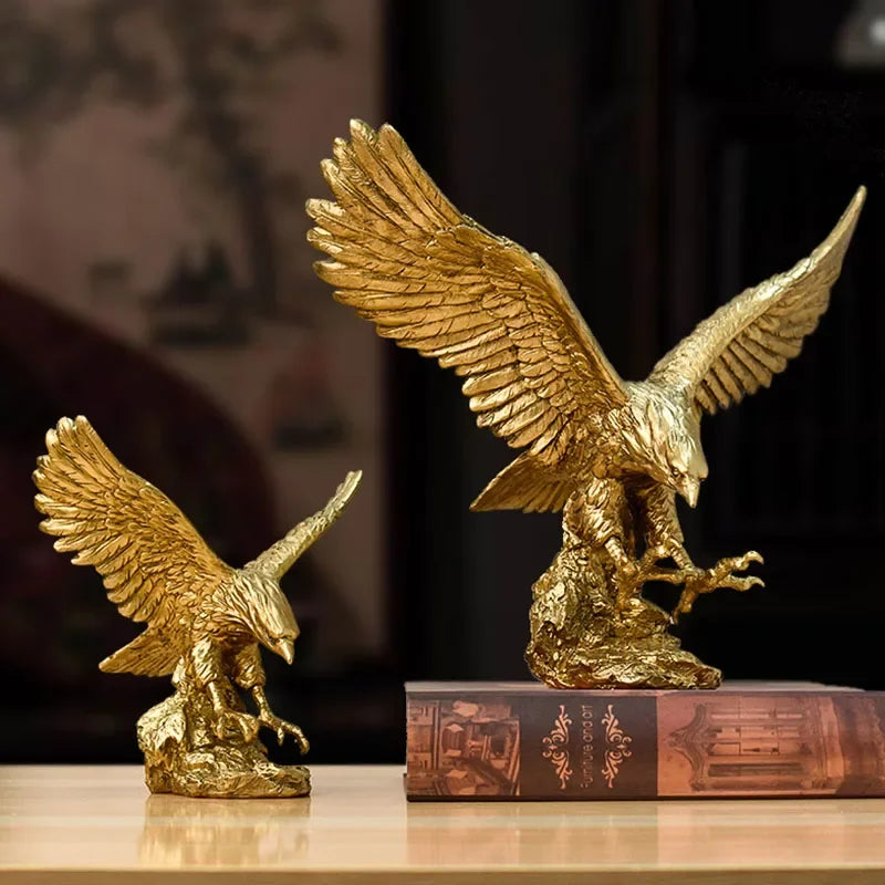 Águia dourada de Resina Nordica , estatuetas de animais falcão estátua artesanato escultura ornamento casa sala estar escritório desktop gabinete decoração
