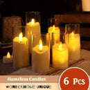 Conjunto com 6 Velas LED Sem Chama - Candelabros de Acrílico para Casamentos e Natal