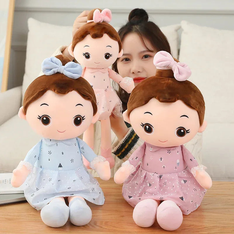 Bonecas Kawaii Plush Girl com orelha de coelho, bonecas macias recheadas, brinquedos adoráveis, aniversário infantil e presente dos namorados, 45cm