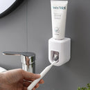 Dispensador Automático De Creme Dental, Fixado na Parede, Criativo, Impermeável, Suporte De Escova De Dentes, Acessórios Do Banheiro
