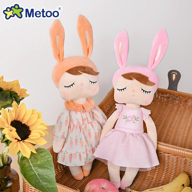 Metoo original 34cm, angela bonecas macio bonito coelho brinquedo de pelúcia chupeta crianças bonecas meninas brinquedos das crianças presente brinquedos