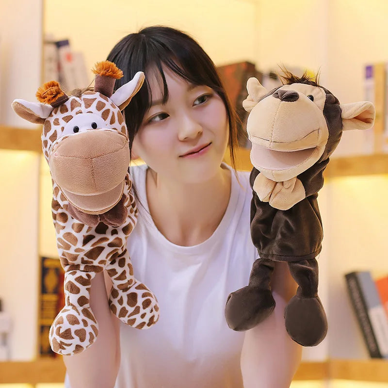 Fantoche de Mão de Animais de 35cm – Leão, Elefante e Porquinho para Jogos entre Pais e Filhos, Brinquedo de Conforto e Presente de Aniversário para Crianças