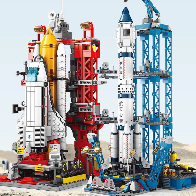 Criativo aviação tripulada foguete blocos de construção espaço astronauta figura diy tijolos aeroespaciais modelo brinquedos para crianças presente natal