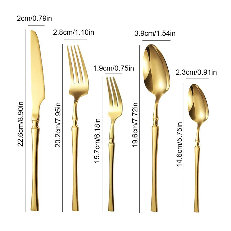 Talheres de aço inoxidável, faca e garfo, colher de sobremesa, almoço e jantar, restaurante ou cozinha, 30pcs