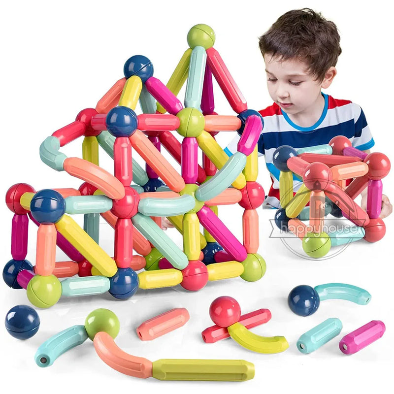 Blocos de construção magnéticos para crianças, Haste Ímã, Blocos de Construção, Brinquedos Educativos Montessori para Crianças, Menino e Menina