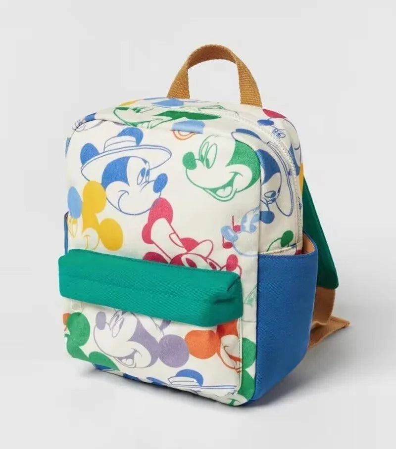 Disney - Bolsa infantil multifuncional, mochila estudantil, cores combinando, estampa do Mickey Mouse