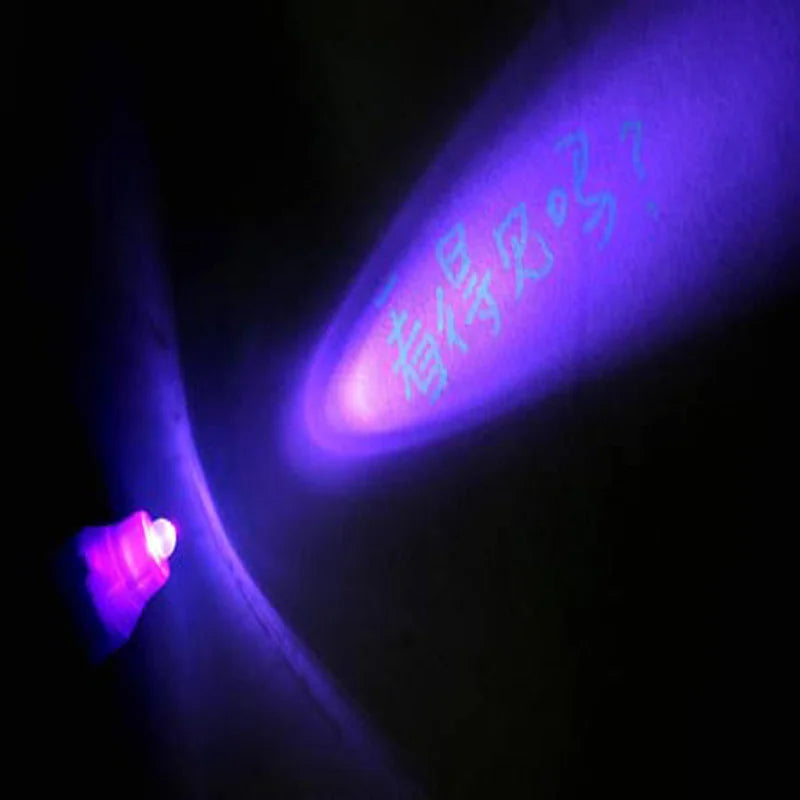 Conjunto com 4 Canetas Luminosas - Caneta Mágica Roxa 2 em 1 com Luz UV e Tinta Invisível, Brinquedo Educativo para Crianças, Ideal para Aprender e Desenhar
