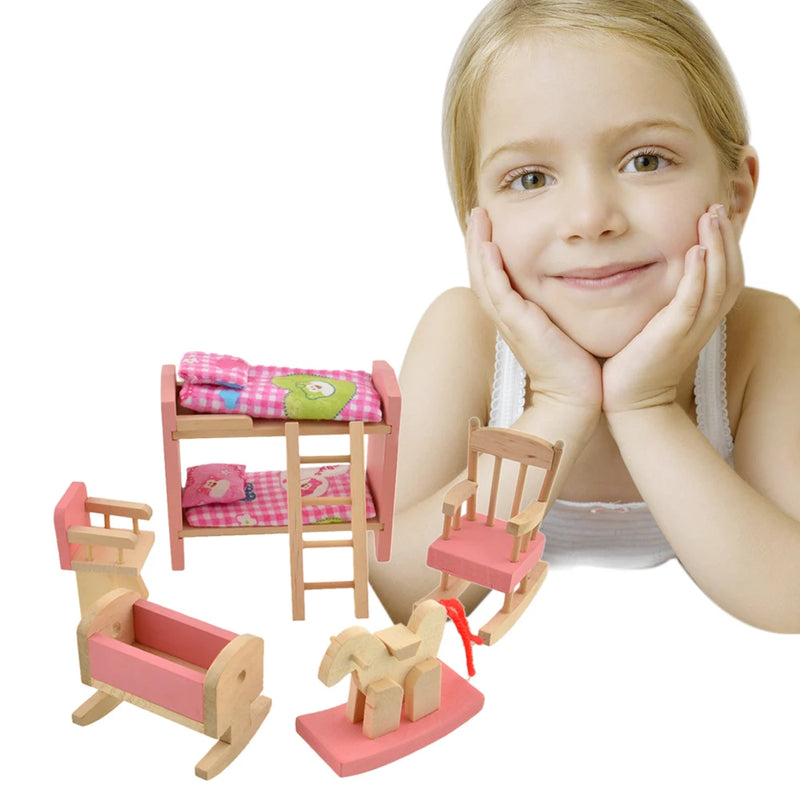 Brinquedos de móveis de casa, banho, para bonecas,  madeira, presentes de aniversário / Natal