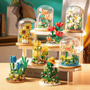 Bloco eterno buquê de montagem de flores, decoração de mesa, bloco de flores, quebra-cabeça infantil, buquê de brinquedo