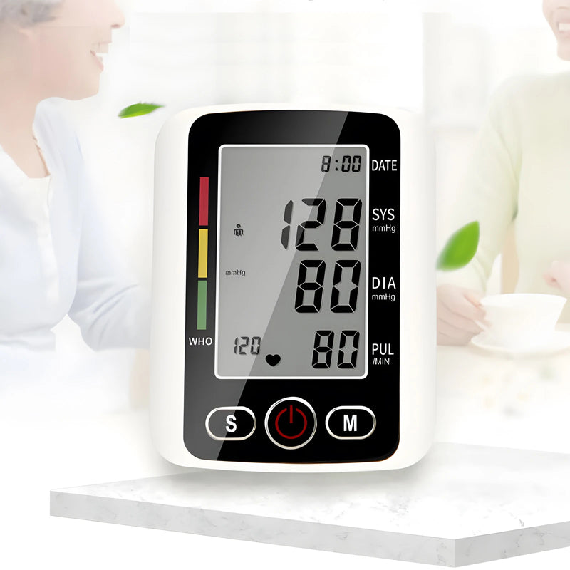 Monitor Digital de Pressão Arterial de Braço – Tela Grande, Medição Precisa e Memória para 2 Usuários