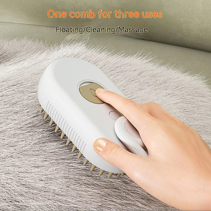 Pente Spray Elétrico para Cães e Gatos – Higiene, Massagem e Remoção de Pelos