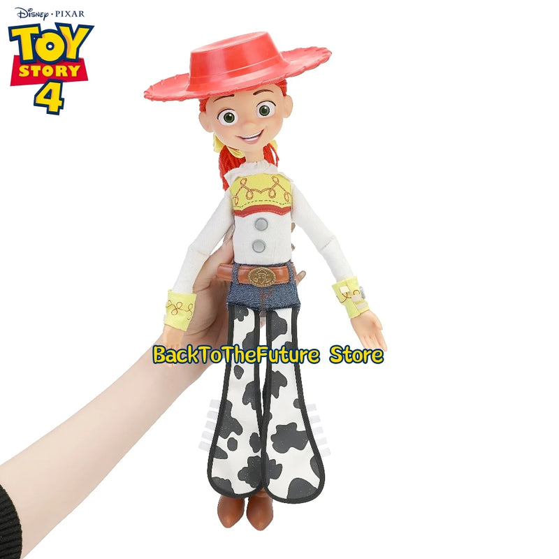 Disney Toy Story 4 Figuras de ação falantes para crianças, Woody, Buzz, Jessie, Rex, decoração de anime, estátua colecionável, modelo de brinquedo, presente