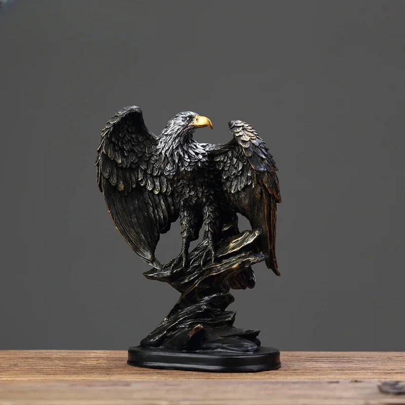 Águia de resina, decoração de casa, estátua de decoração de escritório, símbolo de riqueza, poder de liberdade, presente de aniversário e feriado