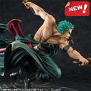 Peça 10cm anime figura gk roronoa zoro três lâminas sa-máximo mangá anime estátua figura de ação coleção modelo brinquedo do miúdo