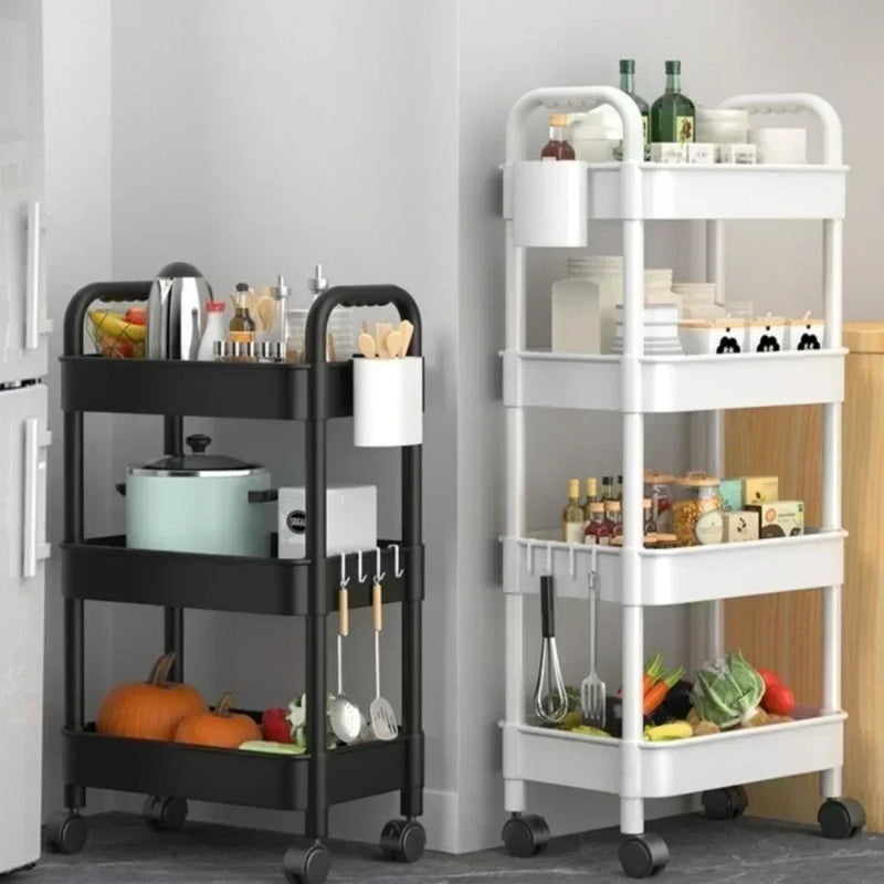 Rack multifuncional com Rodas, Carrinho Organizador, Acessórios para Casa