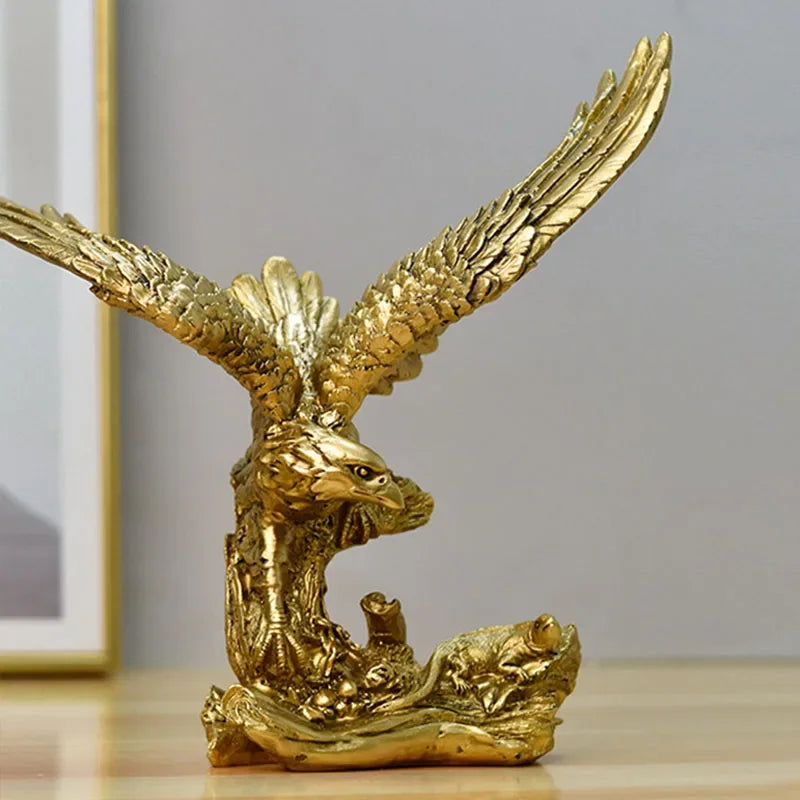 Águia dourada de Resina Nordica , estatuetas de animais falcão estátua artesanato escultura ornamento casa sala estar escritório desktop gabinete decoração
