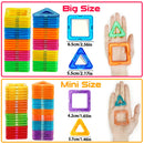 Blocos de construção magnéticos para crianças, tamanho grande e tamanho mini, ímãs DIY, Designer Construction Set, presentes para crianças
