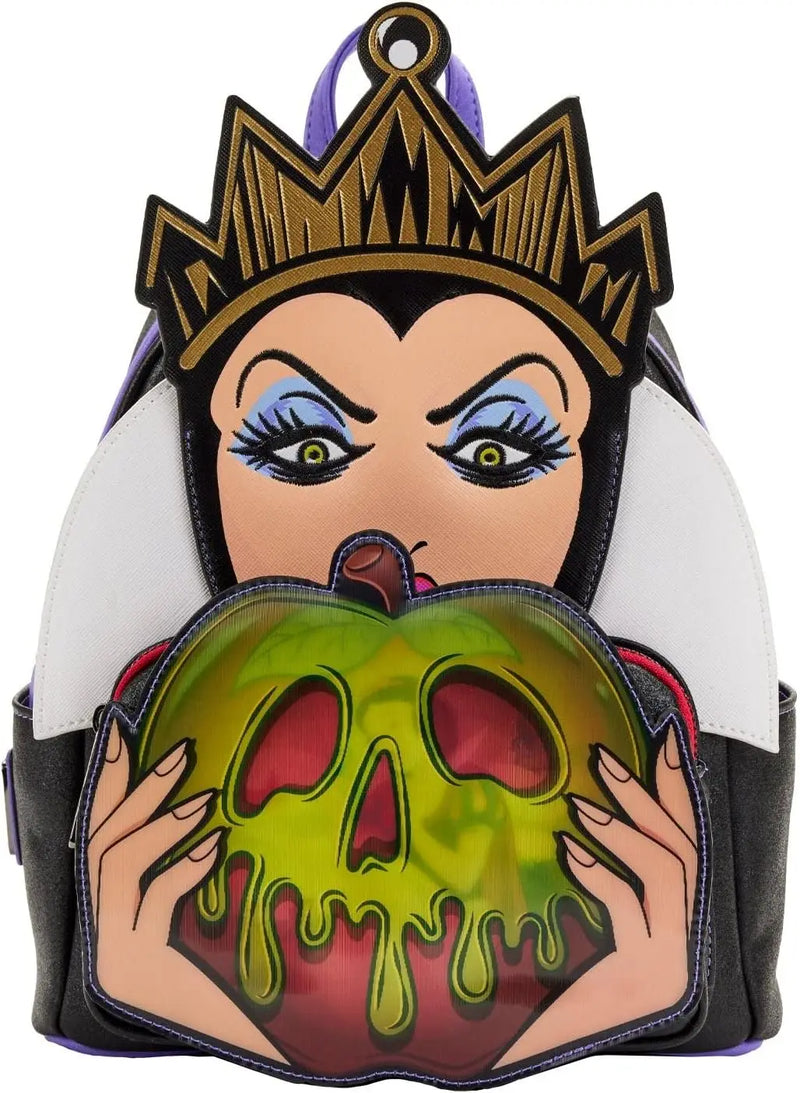 Beauty and The Beast Belle Lenticular Mini Backpack Villains Evil Queen Apple Womens Double Strap Shoulder Bag Purse