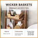 Bandeja De Vime Tecida À Mão, Cestas De Vime, Quadrado, Cozinha, Casa, Escritório